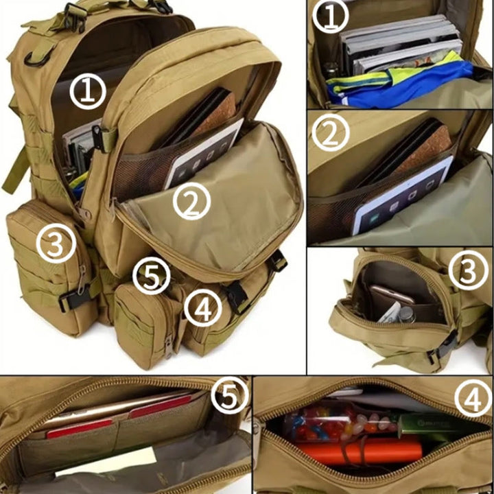3-IN-1-Jagdrucksack, große taktische Tarntasche mit abnehmbarer Geldbörse