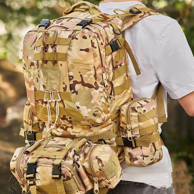 3-IN-1-Jagdrucksack, große taktische Tarntasche mit abnehmbarer Geldbörse