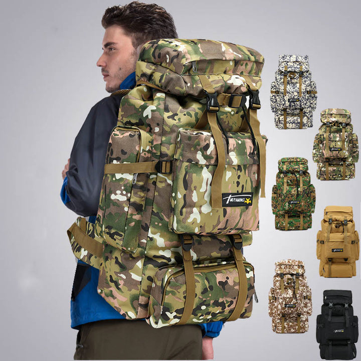 70L Extragroßer Outdoor-Wander-Reiserucksack mit mehreren Taschen
