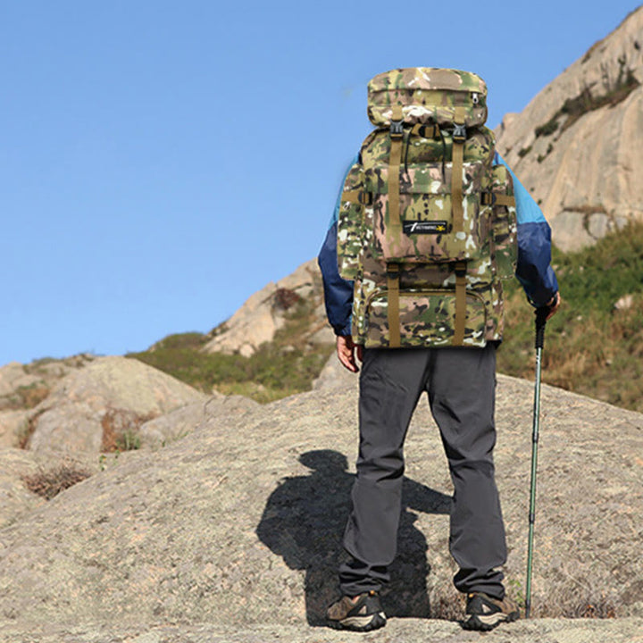 70L Extragroßer Outdoor-Wander-Reiserucksack mit mehreren Taschen