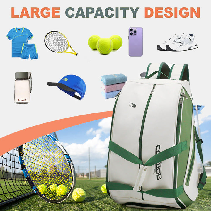 Großer Schlägerrucksack, Tennis- und Pickleball-Paddle-Tasche mit Schuhfach
