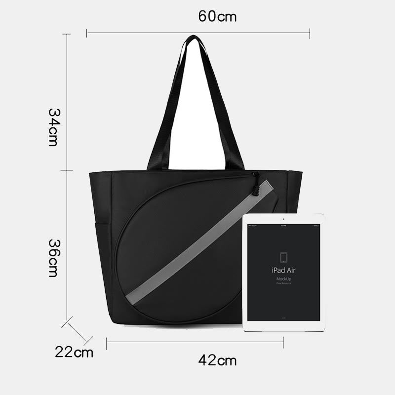 Erweiterbare Tennisschlägertasche, Tragetasche, Umhängetasche mit Schuhfach