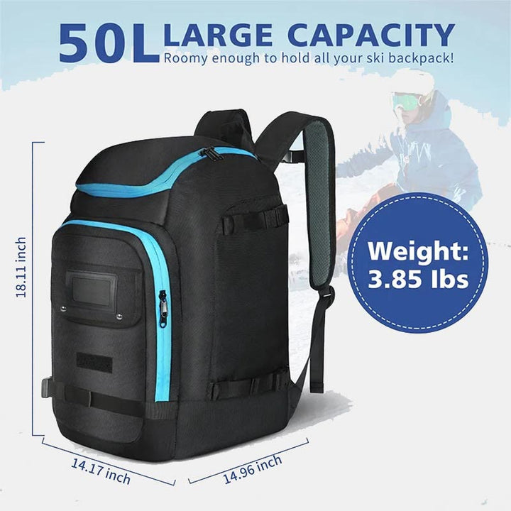 50L Skischuhtasche Sportrucksack für Skihelm Brille Snowboard