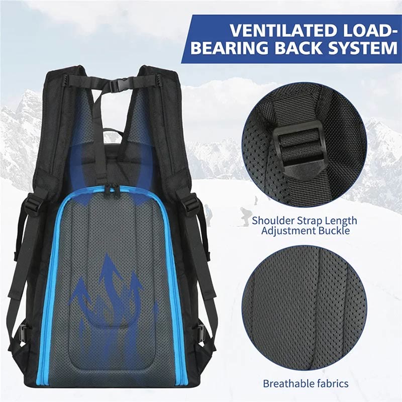 50L Skischuhtasche Sportrucksack für Skihelm Brille Snowboard