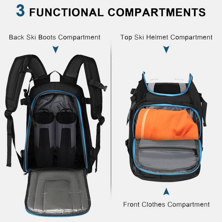 50L Skischuhtasche Sportrucksack für Skihelm Brille Snowboard