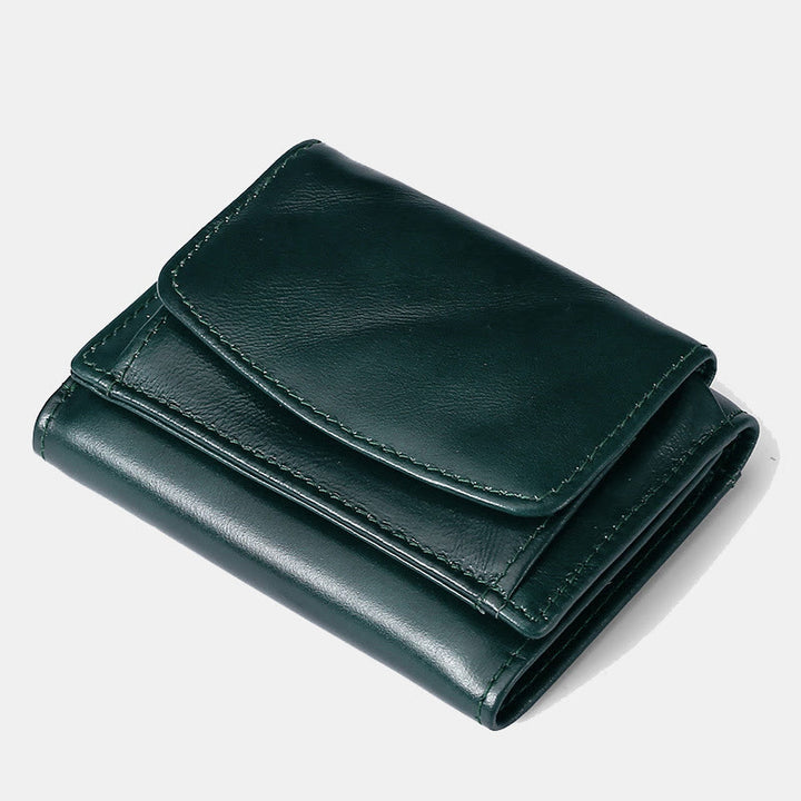Kleine, kompakte RFID-blockierende Lederbrieftasche mit Airtag-Steckplatz