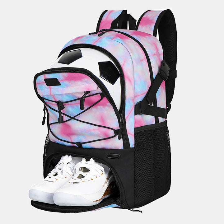 Großer Basketball-Rucksack, Sporttasche mit Ballhalter, Schuhfach