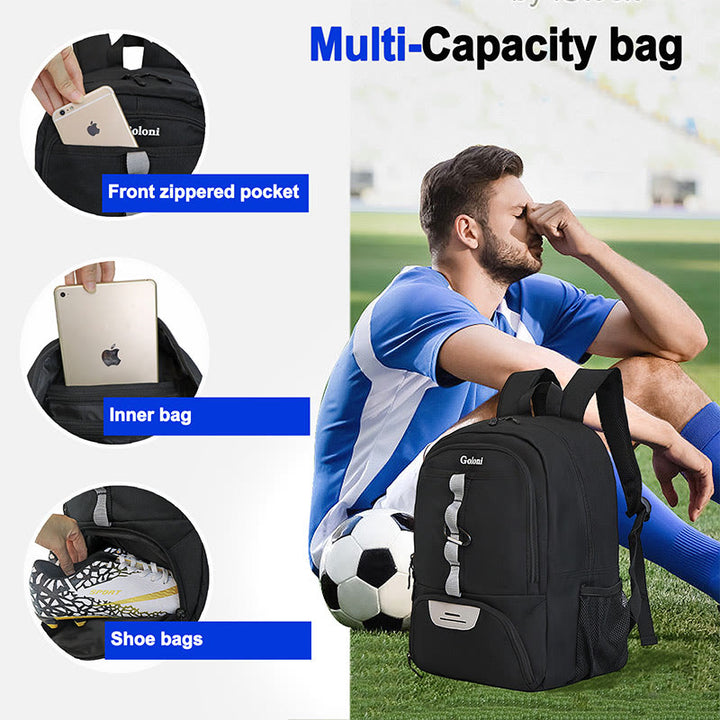 Funktionelle Sporttasche Fußball Basketball Rucksack mit Schuh- und Ballfach