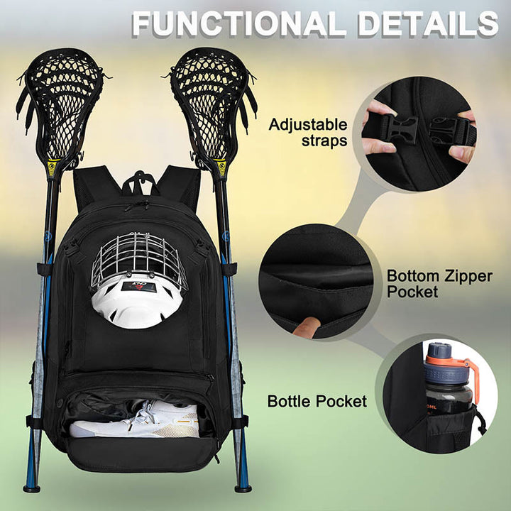 Lacrosse Tasche Field Hocket Rucksack Sport Tasche mit Zwei Stick Halter