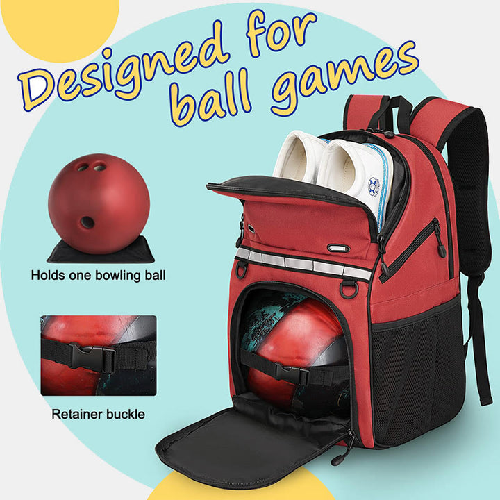 Bowlingball-Taschen-Rucksack für eine einzelne Kugel mit Schuhfach