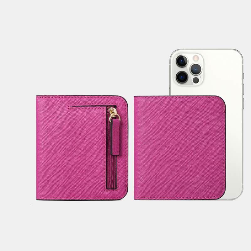 Schlanke, zweifach gefaltete, elegante Geldbörse mit RFID-Blockierung - DunkelPink - image 19