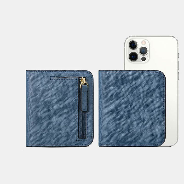 Schlanke, zweifach gefaltete, elegante Geldbörse mit RFID-Blockierung - Stahlblau - image 18