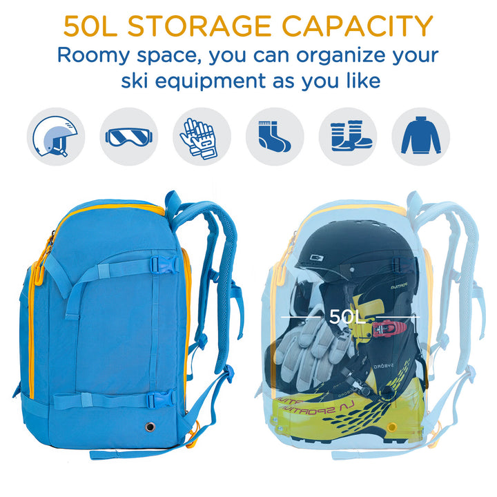 Wasserdichter Ski-Board-Rucksack, Skischuhtasche für Snowboard und Zubehör