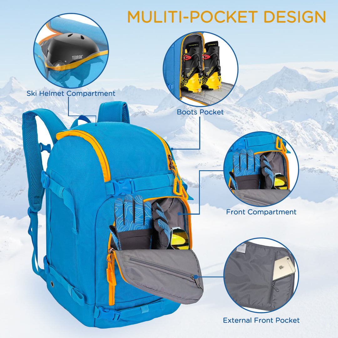 Wasserdichter Ski-Board-Rucksack, Skischuhtasche für Snowboard und Zubehör