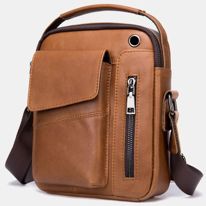 Messenger Bag für Herren, mehrere Taschen, echtes Leder, Business-Umhängetasche
