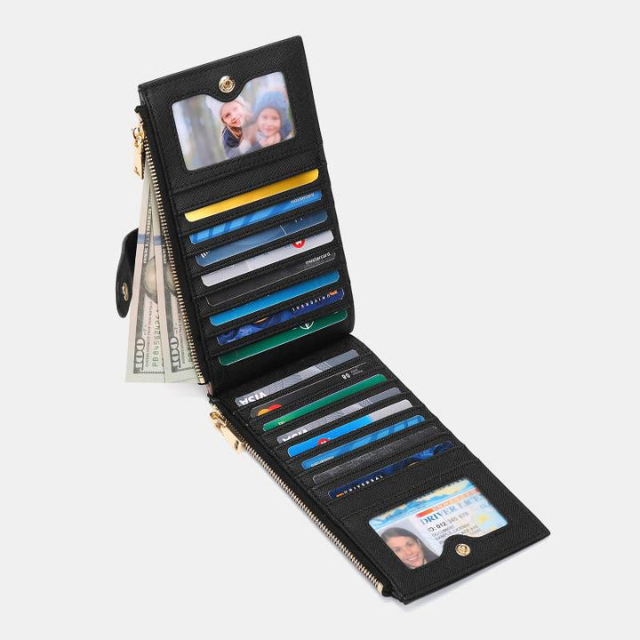 RFID-Kartenetui mit großem Fassungsvermögen, klassische zweifach gefaltete Geldbörse 