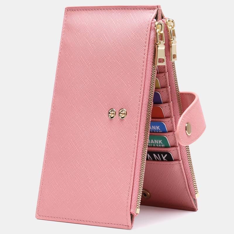 RFID-Kartenetui mit großem Fassungsvermögen, klassische zweifach gefaltete Geldbörse  - Rosa - image 14