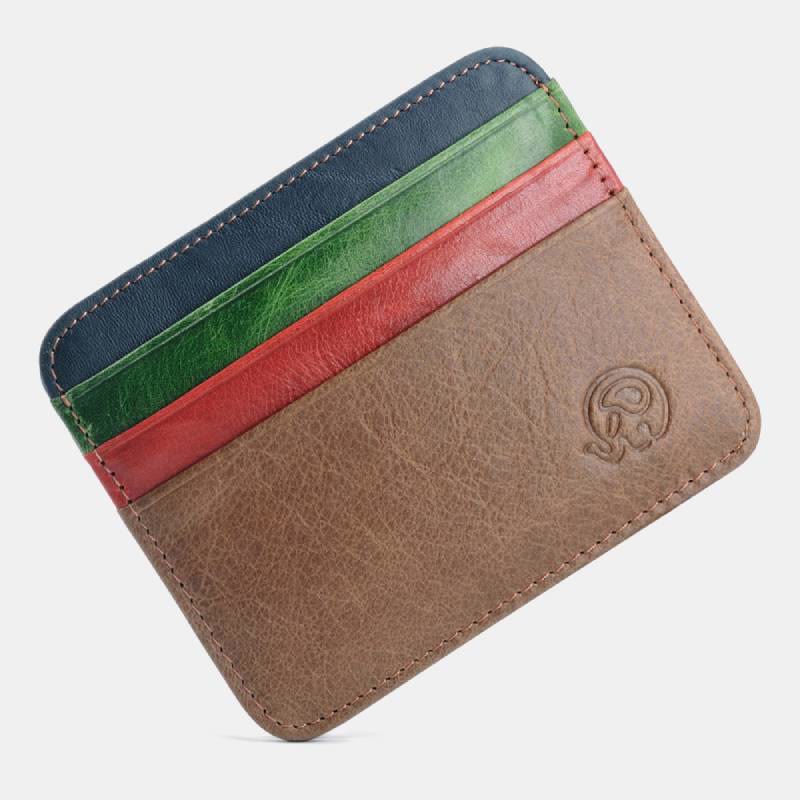 Schlanke minimalistische Vordertasche Brieftasche aus echtem Leder Kartenhalter Kartenetui - Stil 47 - image 55