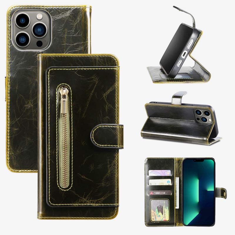 Brieftaschen-Schutzhülle für iPhone, PU-Leder, langlebige Handyhülle mit Kartenfach
