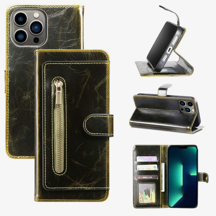 Brieftaschen-Schutzhülle für iPhone, PU-Leder, langlebige Handyhülle mit Kartenfach
