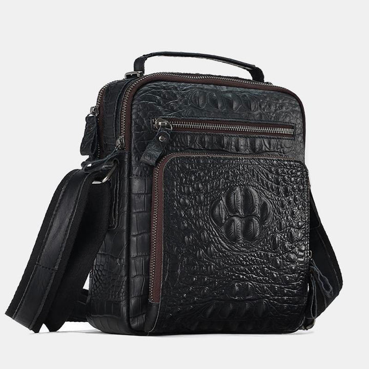 Kleine Umhängetasche für Herren, mehrere Taschen, echtes Leder, Umhängetasche