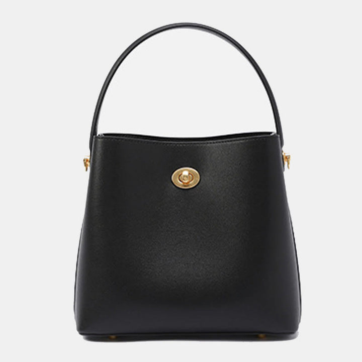 Elegante Handtasche aus Maulbeerseide mit Lotusstickerei, Leder 