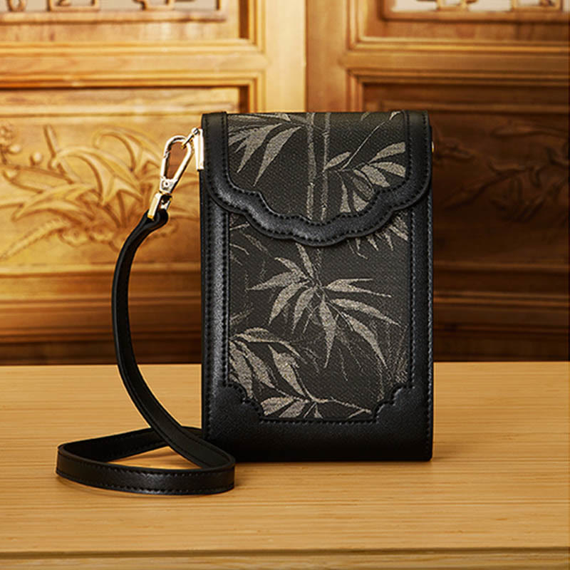 Blumen Stickerei Telefon Tasche Retro Mini Umhängetasche
