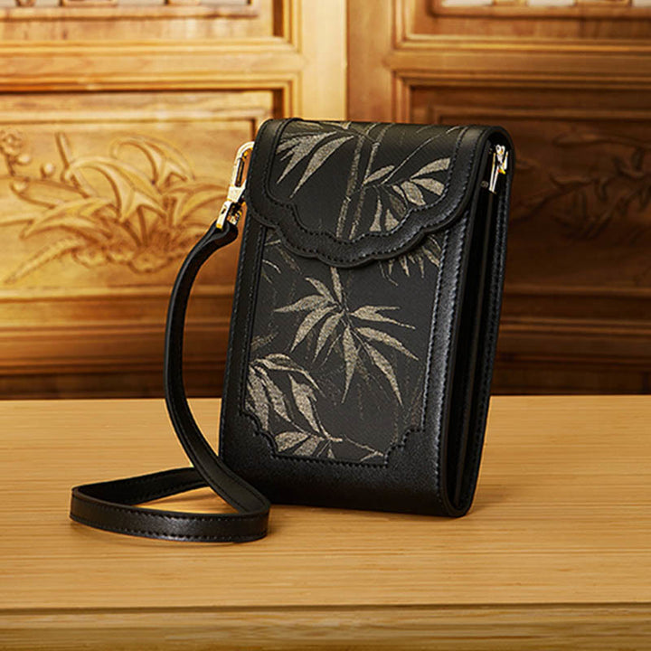 Blumen Stickerei Telefon Tasche Retro Mini Umhängetasche