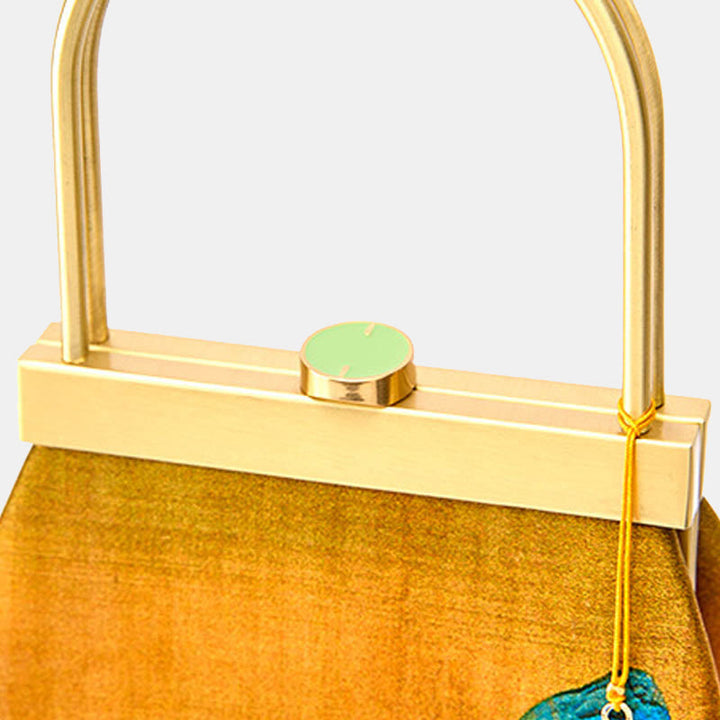 Tausend Li Flüsse und Berge Maulbeerseide Abendtasche Clutch