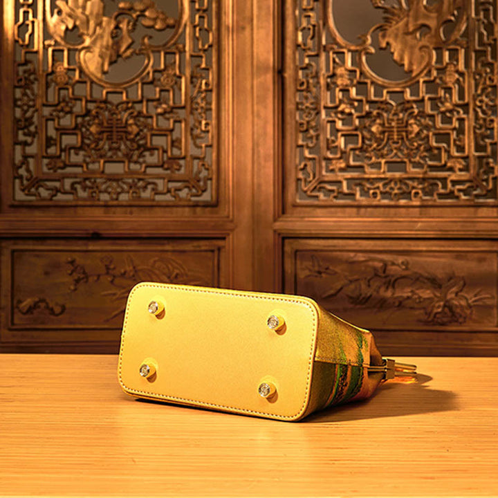 Tausend Li Flüsse und Berge Maulbeerseide Abendtasche Clutch