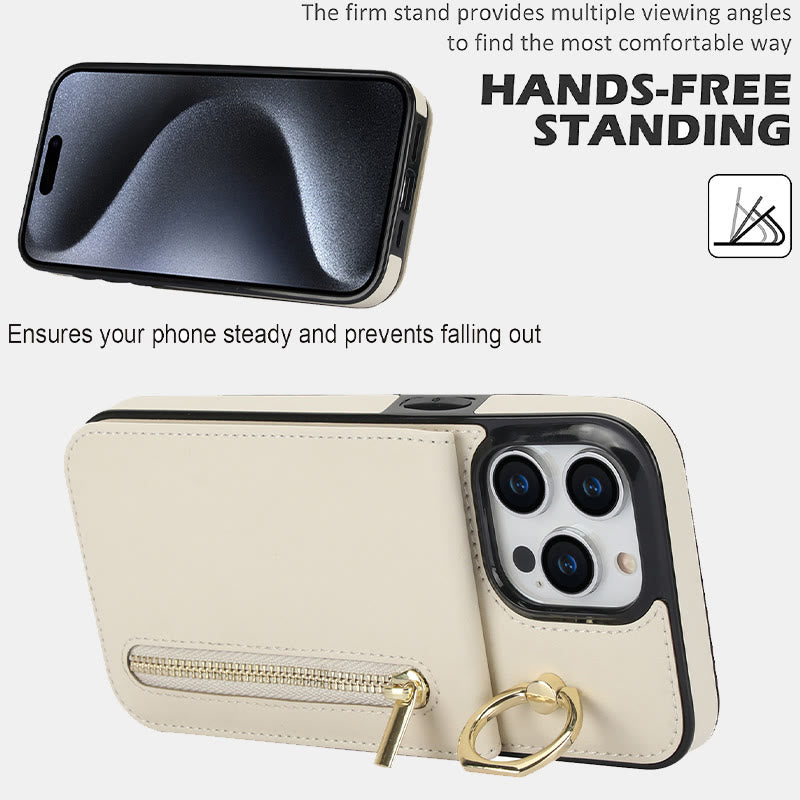 RFID-blockierende Handyhülle aus Kunstleder, Brieftaschen-Kartenhalter für das iPhone