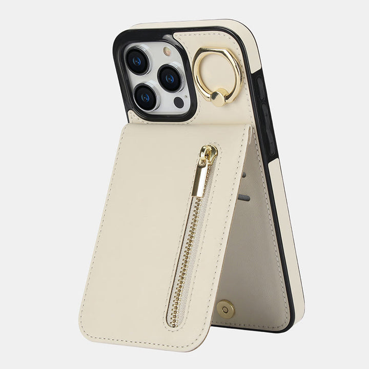 RFID-blockierende Handyhülle aus Kunstleder, Brieftaschen-Kartenhalter für das iPhone