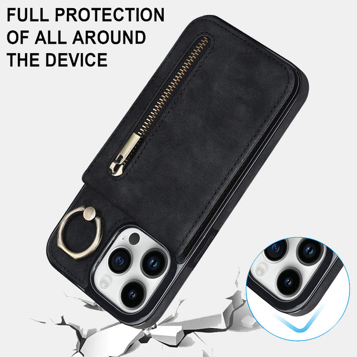 RFID-blockierende Handyhülle aus Kunstleder, Brieftaschen-Kartenhalter für das iPhone