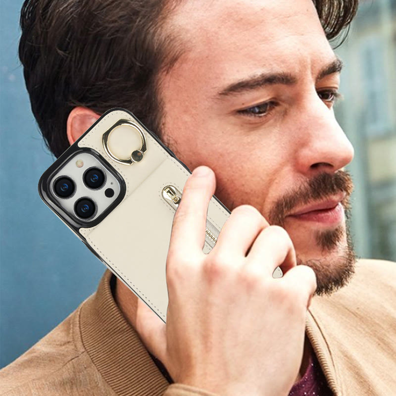 RFID-blockierende Handyhülle aus Kunstleder, Brieftaschen-Kartenhalter für das iPhone