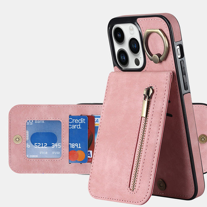 RFID-blockierende Handyhülle aus Kunstleder, Brieftaschen-Kartenhalter für das iPhone