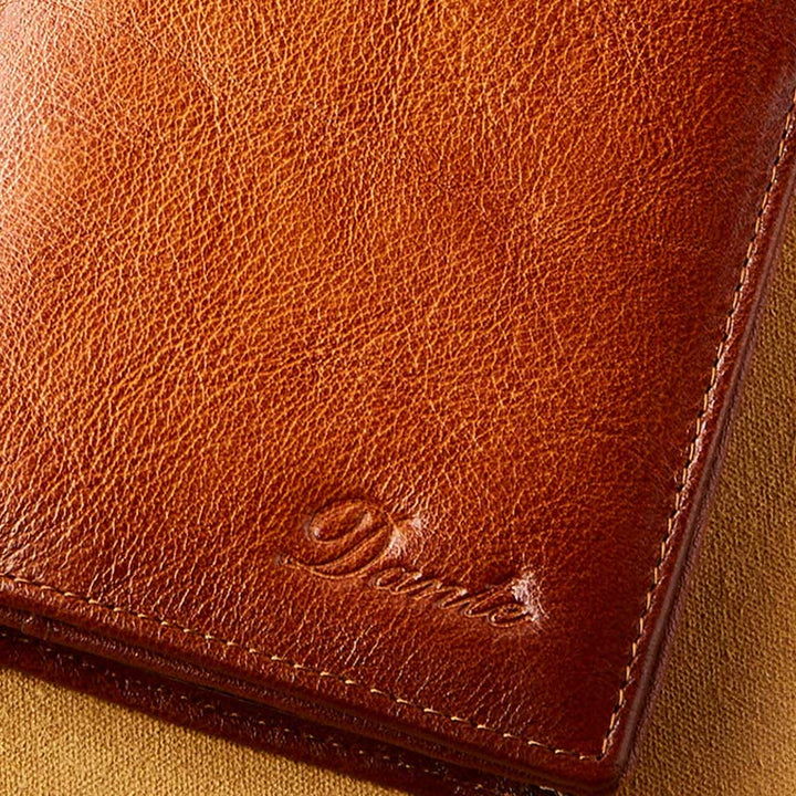 Retro RFID-blockierende zweifach faltbare Lederbrieftasche für Herren mit Reißverschlussfach