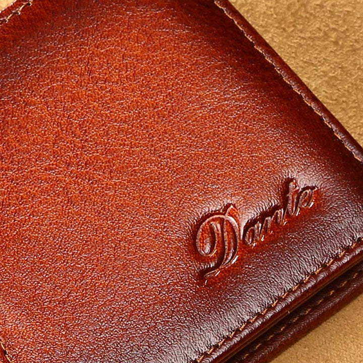 Kleine, kompakte Retro-Geldbörse aus Leder mit RFID-Blockierung für Herren