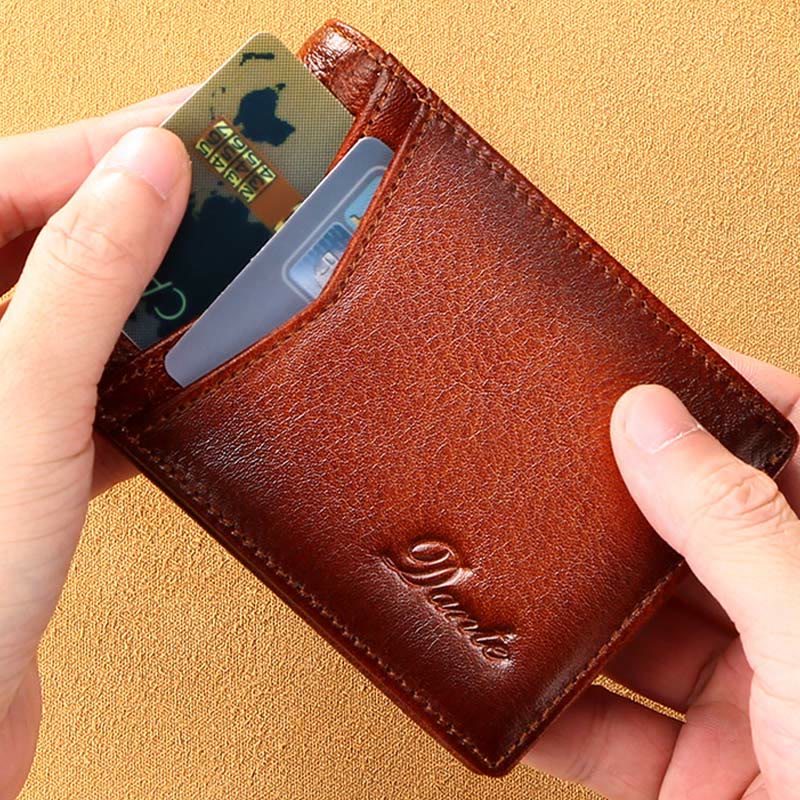 Kleine, kompakte Retro-Geldbörse aus Leder mit RFID-Blockierung für Herren