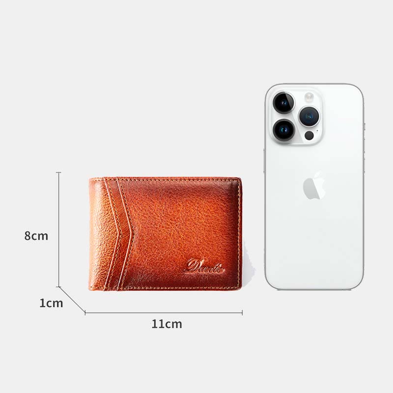 Kleine, kompakte Retro-Geldbörse aus Leder mit RFID-Blockierung für Herren