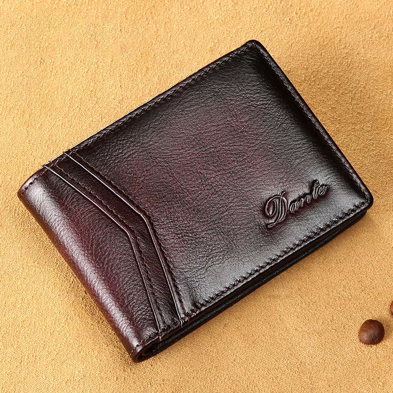 Kleine, kompakte Retro-Geldbörse aus Leder mit RFID-Blockierung für Herren