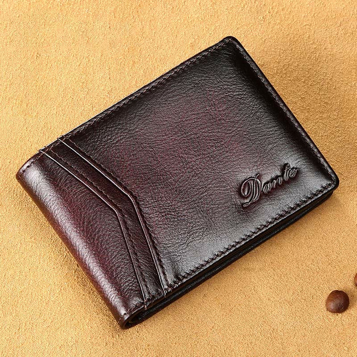 Kleine, kompakte Retro-Geldbörse aus Leder mit RFID-Blockierung für Herren