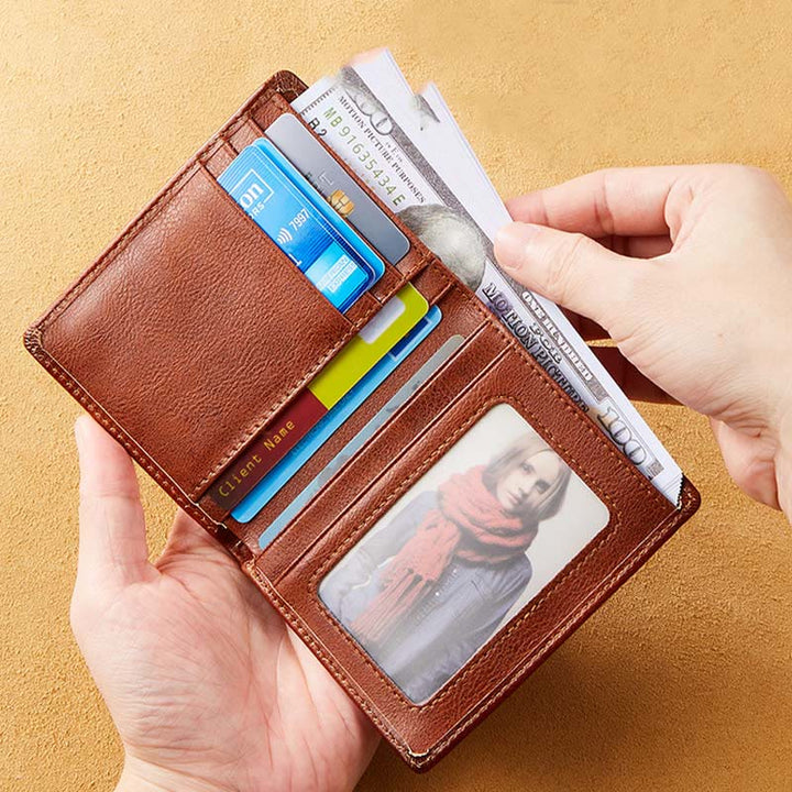 Retro-Geldbörse aus Leder mit RFID-Schutz für Herren