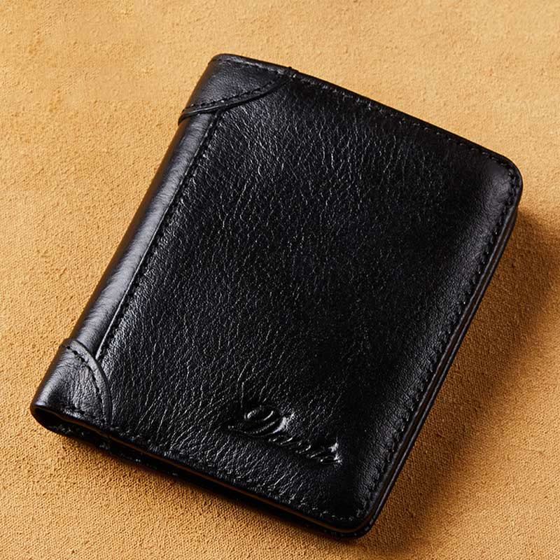 RFID-Geldbörse aus echtem Leder im Vintage-Stil mit Kartenhalter