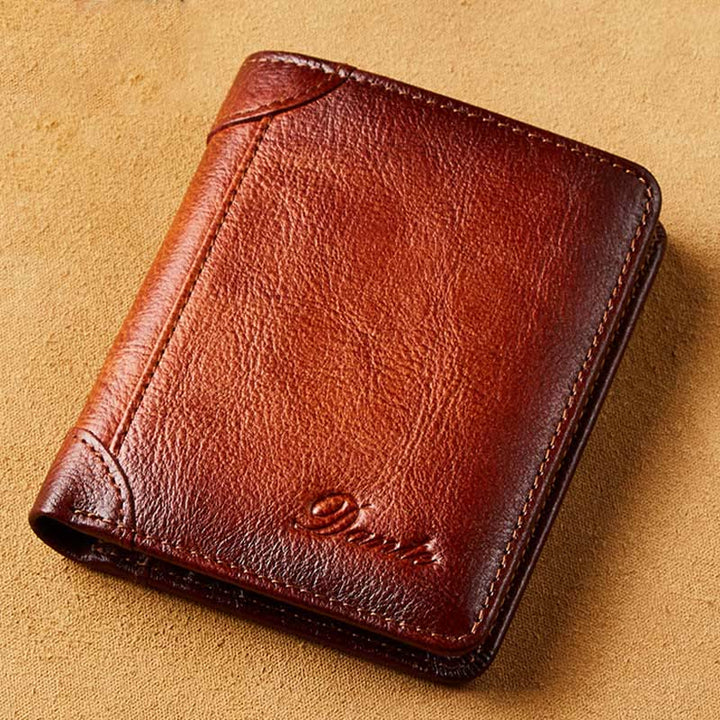 RFID-Geldbörse aus echtem Leder im Vintage-Stil mit Kartenhalter