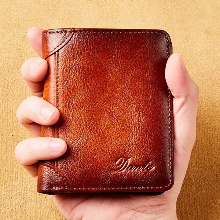 RFID-Geldbörse aus echtem Leder im Vintage-Stil mit Kartenhalter