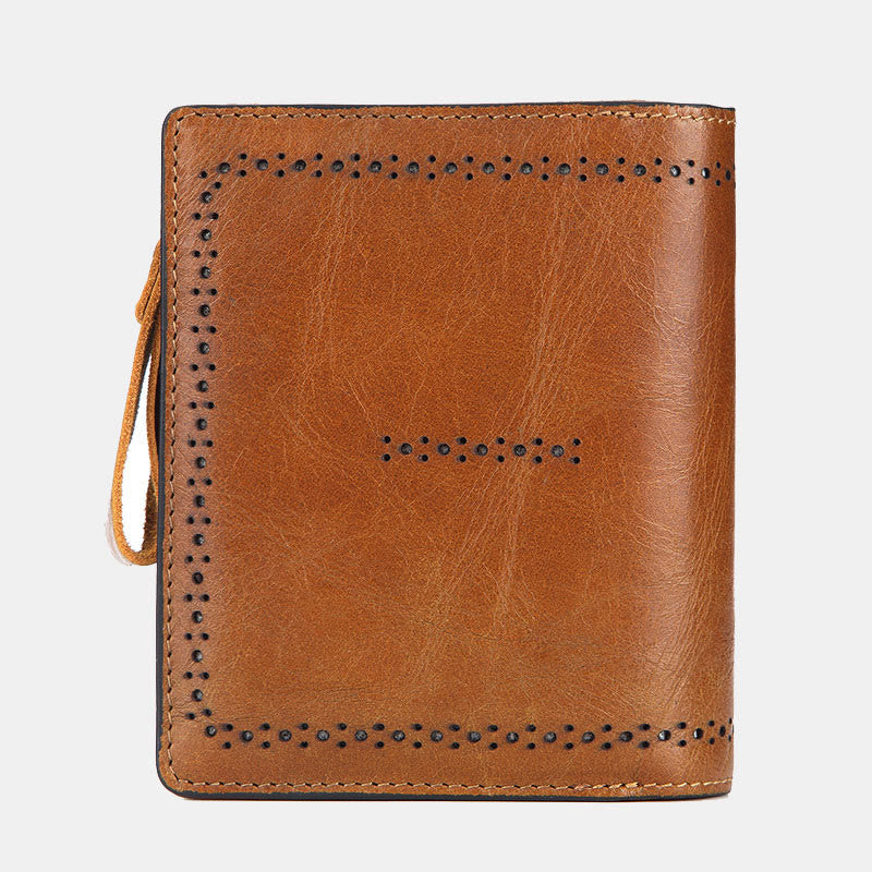 Retro RFID-blockierende zweifach faltbare Lederbrieftasche für Damen