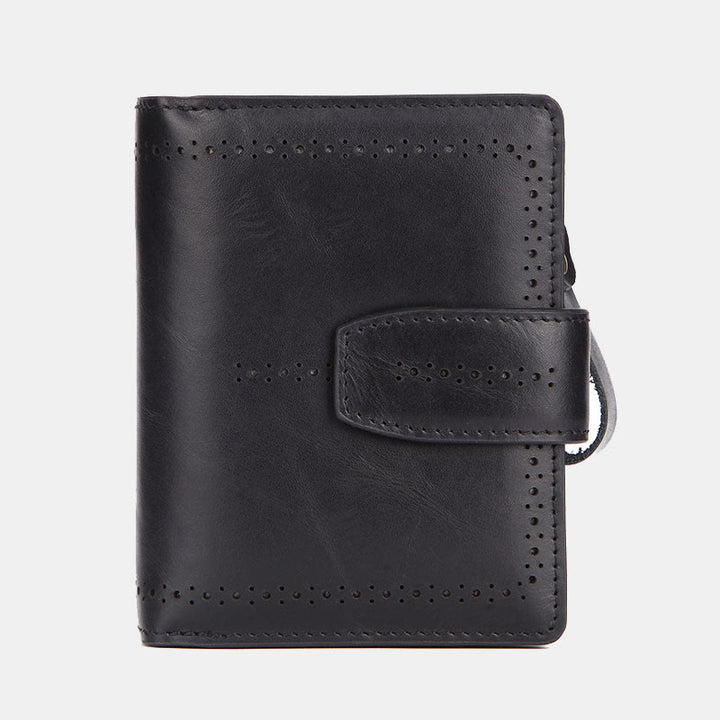 Retro RFID-blockierende zweifach faltbare Lederbrieftasche für Damen