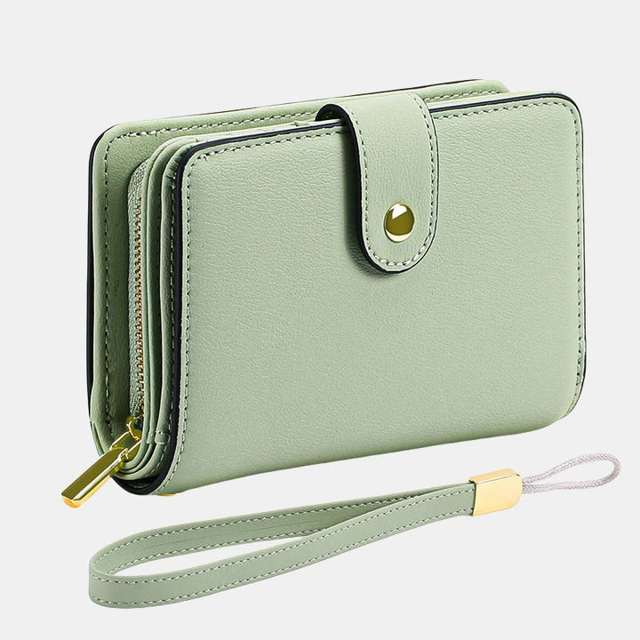 RFID-blockierende Geldbörse aus Kunstleder für Damen mit Handgelenkschlaufe und Reißverschlussfach - image 4