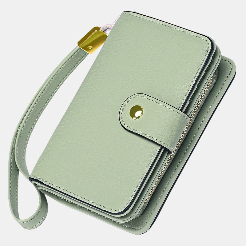 RFID-blockierende Geldbörse aus Kunstleder für Damen mit Handgelenkschlaufe und Reißverschlussfach - image 6