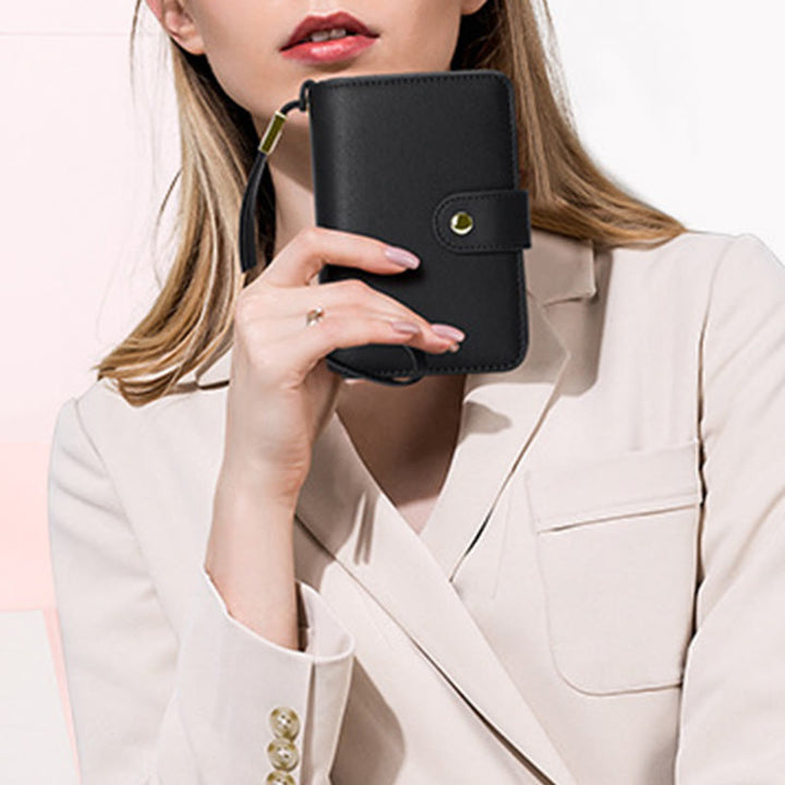 RFID-blockierende Geldbörse aus Kunstleder für Damen mit Handgelenkschlaufe und Reißverschlussfach - image 2